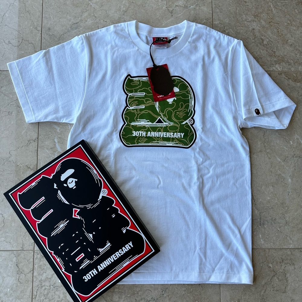 A Bathing Ape 30th Anniversary Womens White Short Sleeve T-Shirt in size S
